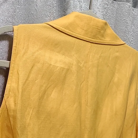 Coldwater Creek Linen blend sleeveless Maxi Dress Modest Button Up Size 16 P - Picture 12 of 16